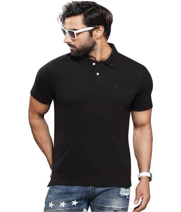 Kundan Pack of 1 Cotton Regular Fit Men's Polo T-Shirt ( Black )
