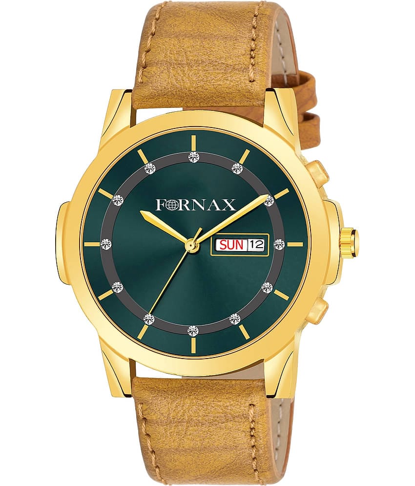 FORNAX - Brown Leather Analog Men's Watch