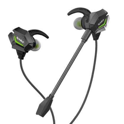 SpinBot BattleBudz W20 Wired Gaming Earphone with Boom Mic SpinBot BattleBudz W20 Wired Gaming Earphone with Boom Mic - Green