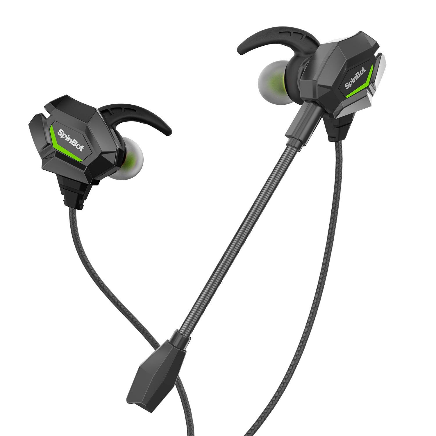 SpinBot BattleBudz W20 Wired Gaming Earphone with Boom Mic SpinBot BattleBudz W20 Wired Gaming Earphone with Boom Mic - Green