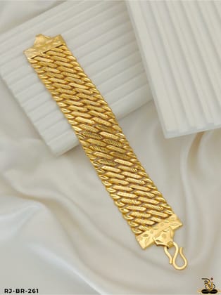 Premium Quality 2 -Line Pokal with Leaf Design Bracelet for Men-BR-261