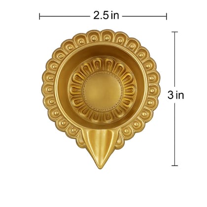 Brass Diya for Pooja (Set of 2) � Traditional Petal Border Oil Deepam with Pointed Tip � Handcrafted Akhand Diya for Temple, Aarti, Rituals & Home Decoration Brass Diya for Pooja (Set of 2) � Traditional Petal Border Oil Deepam with Pointed Tip � Handcrafted Akhand Diya for Temple, Aarti, Rituals & Home Decoration