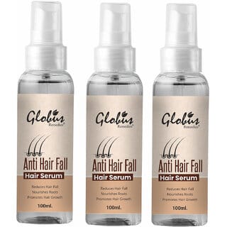 Globus Remedies Anti-Hair Fall Hair Serum, For Frizzy Hair, Smoothens Rough Ends, Adds Instant Shine,100ml, Set of 3