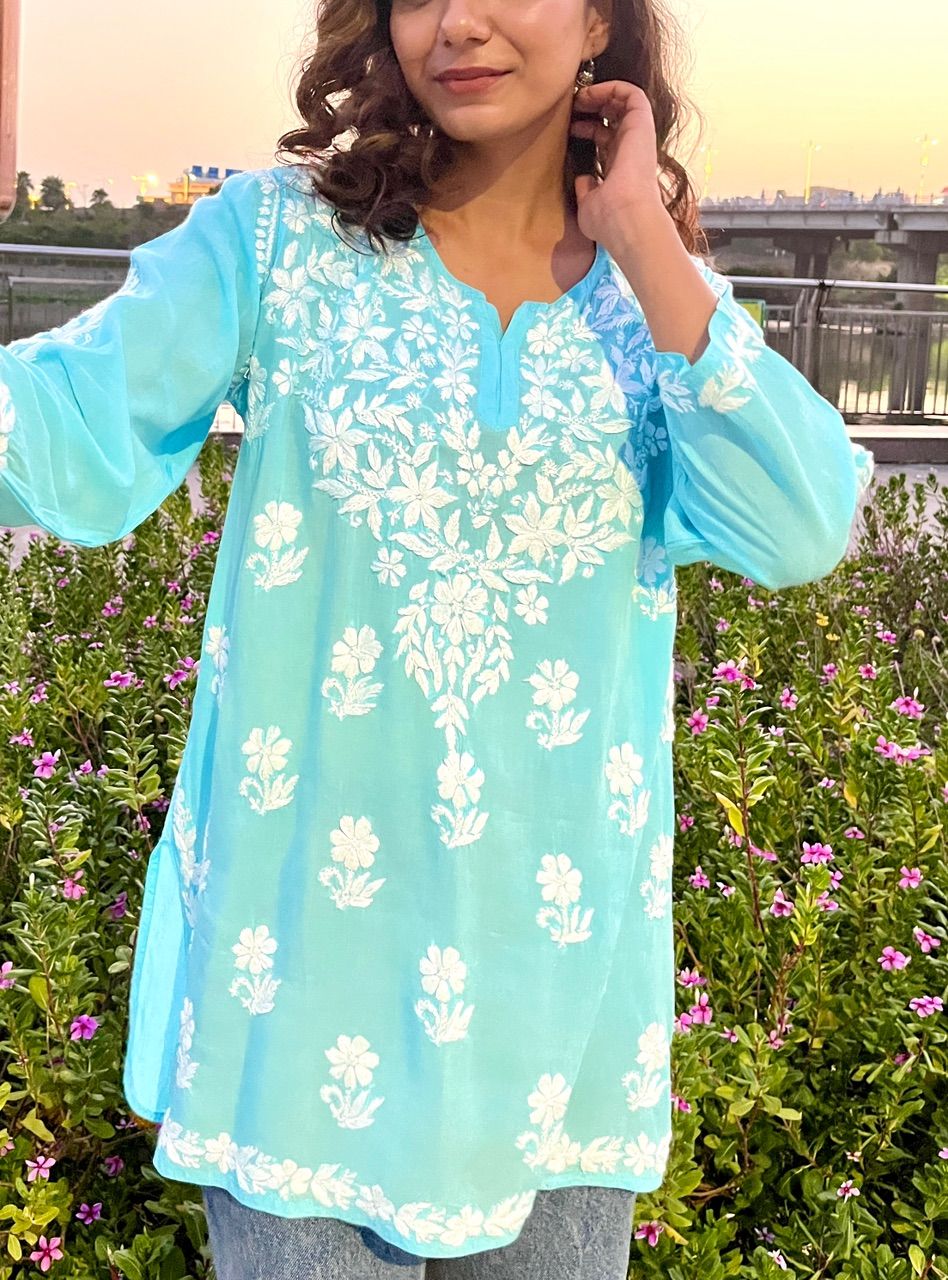 Sky blue short kurti