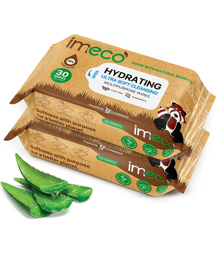 IMECO IMECO Bamboo Wet Wipes 30 Pulls - Pack of 2 Wet Wipes ( 60 Pcs )