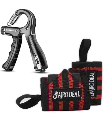 Combo pack Adjustable Weightlifting Gym Wrist Support and New Hand Gripper Men & Women Wrist Band