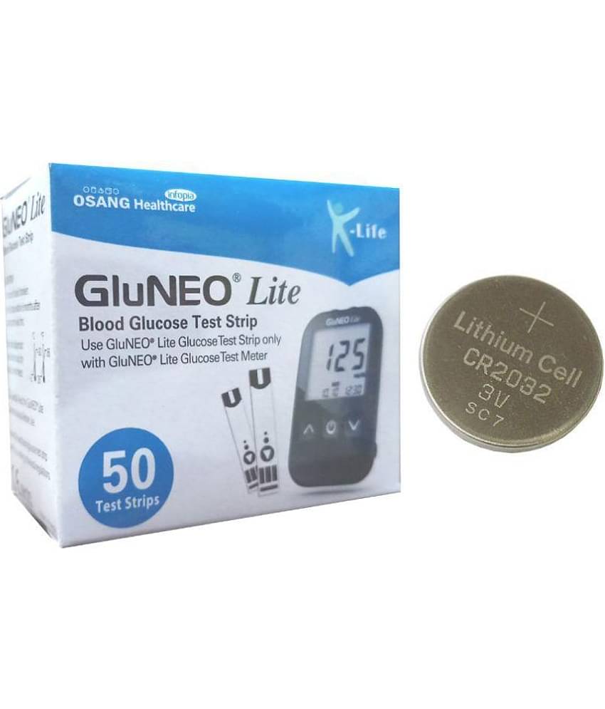 Infopia Gluneo Lite 50 Strips With Glucometer Battery