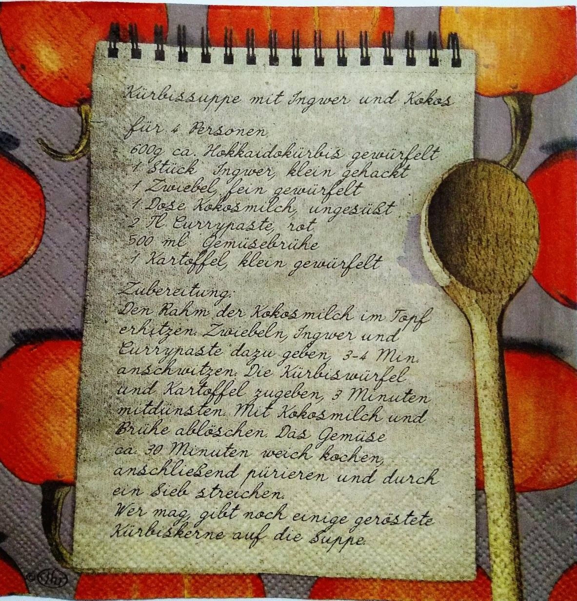 Decoupage Napkin / Tissue papers - 33cm by 33cm - Recipe Book