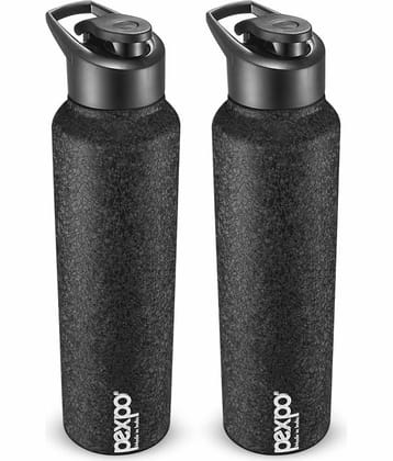 PEXPO 1000 ml Stainless Steel Sports Water Bottle (Set of 2, Silver, Chromo)
