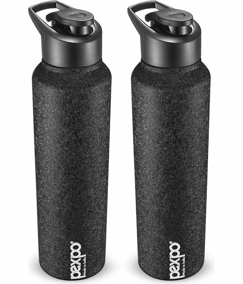 PEXPO 1000 ml Stainless Steel Sports Water Bottle (Set of 2, Silver, Chromo)