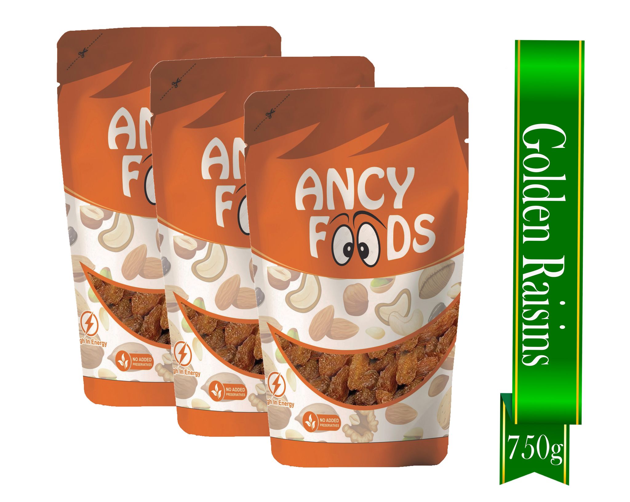 Ancy Munakka 750 Grams (250 Grams X 3) - Golden Raisins | Abjosh Munakka | Boost Immunity & Vitality | Sweet Fruity Taste and Soft Chewy Texture | Healthy Snack for Kids and Office Workers