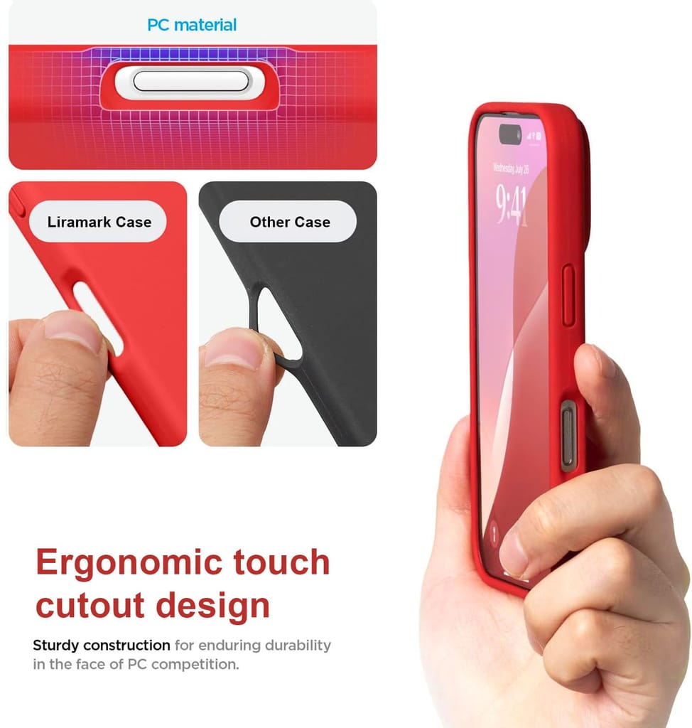 LIRAMARK Liquid Silicone Soft Back Cover Case for Apple iPhone 16 Plus