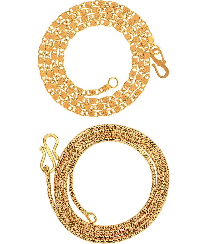 AanyaCentric Combo of 2 Gold Plated 22inches Long Fashion Chain