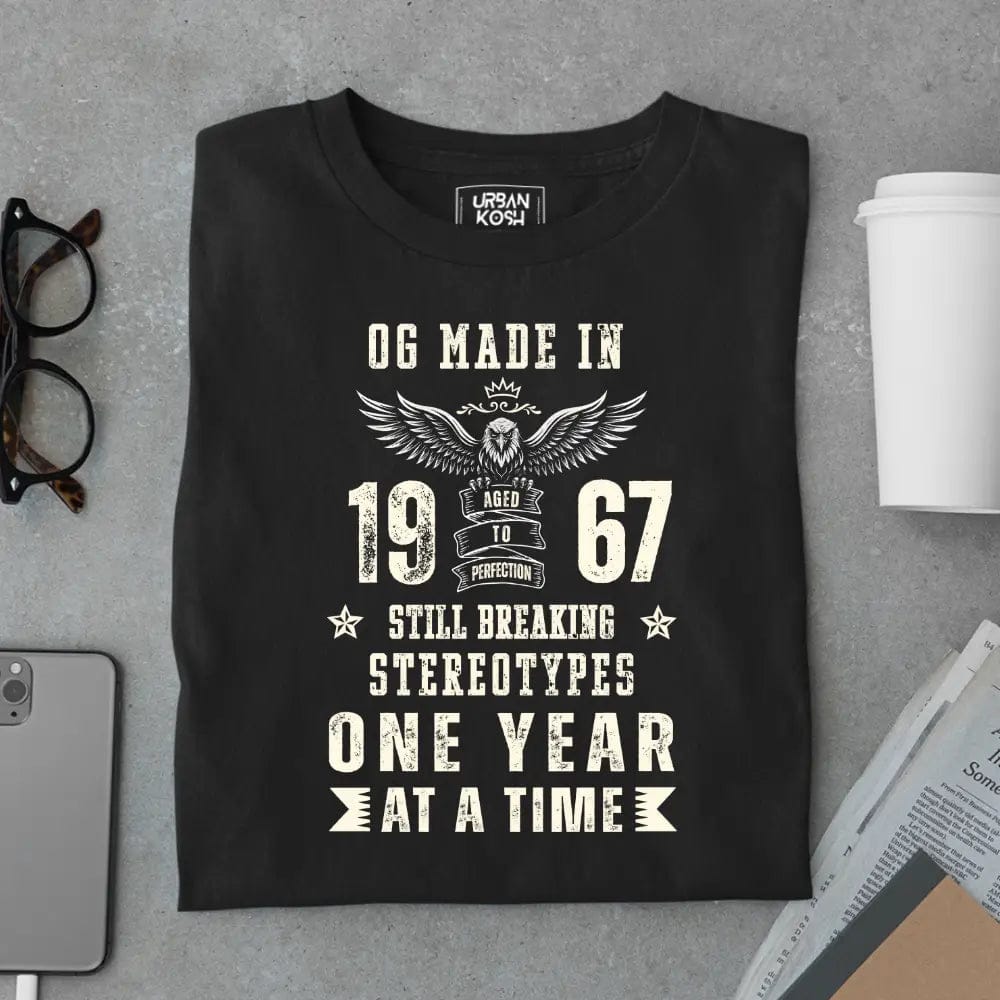 OG Made in 1967 – Still Breaking Stereotypes Premium Birthday T-Shirt-Black / S