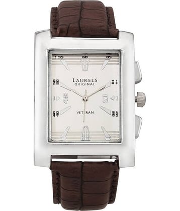 Laurels Silver Color Analog Men's Watch With Strap:  LWM-IMP-070907