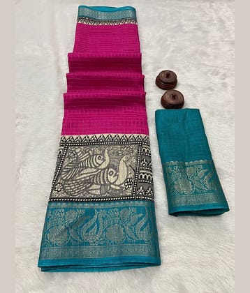 Bhuwal Fashion Art Silk Embellished Saree With Unstitched Blouse Piece ( Purple )