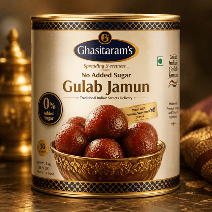 Ghasitarams Sugar Free Gulab Jamun Tin, 1 Kg Ghasitarams Sugar Free Gulab Jamun Tin, 1 Kg