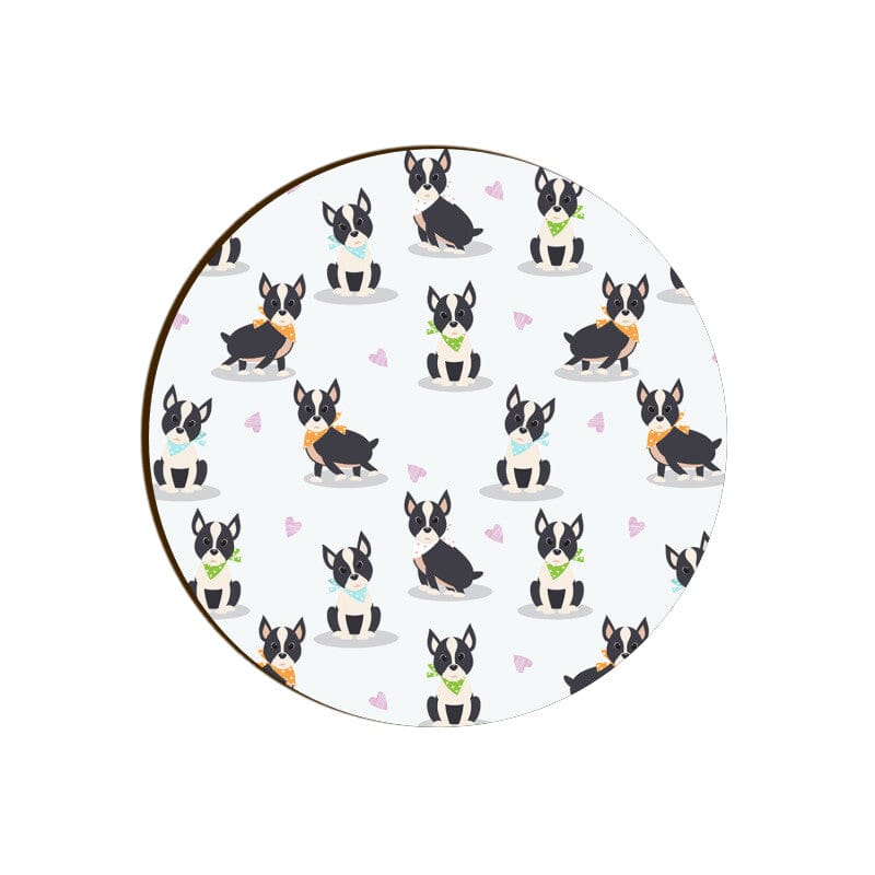 French Bulldog Buddies Round Coaster