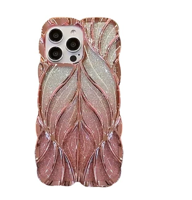 Lucy - Pink Glitter Paper Plating Shockproof iPhone Case iPhone 13