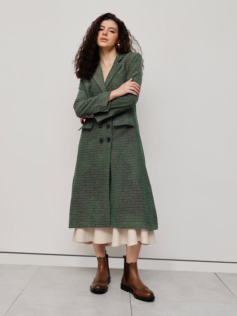 Verdant Elegance Over Coat