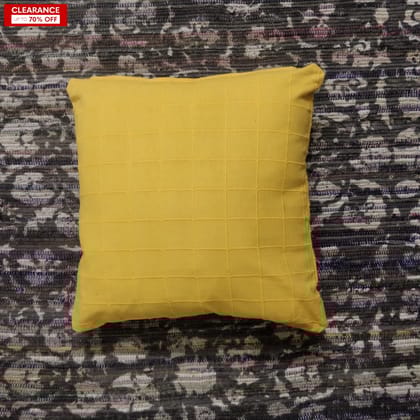 16" Yellow Checkered Thick Cushion Cover-16 x 16 inches