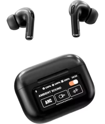 VERONIC Touch Display Earbud Bluetooth True Wireless (TWS) In Ear 32 Hours Playback Active Noise cancellation IPX4(Splash & Sweat Proof) Black