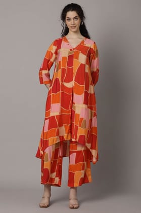 Orange Blaze High-Low Cord Set-ORANGE / L
