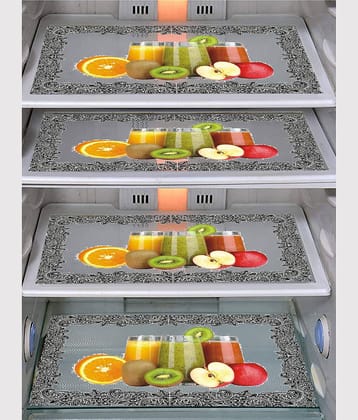 PVC Abstract Fridge Mats ( 43 x 29 ) Pack of 4 - Multicolor
