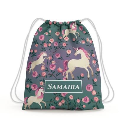 Unicorn Paradise Drawstring Bag (kids)-Teal Purple Fusion / Toddlers [2-4 Years]