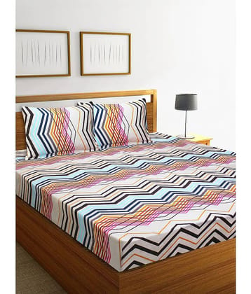 Home Candy Microfiber Floral Double Bedsheet with 2 Pillow Covers - Multicolor