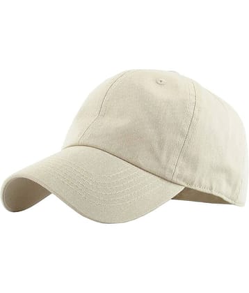 PENYAN Beige Plain Cotton Caps
