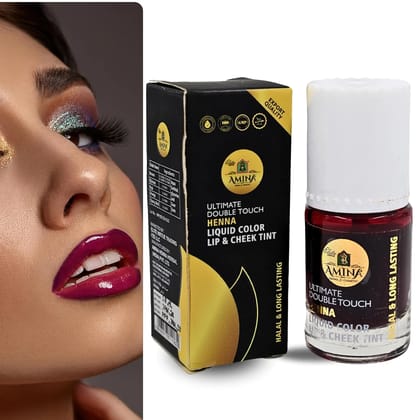 Amina Lip and Cheek Tint with Henna Color, Long-Lasting Formula, Halal, Lumen