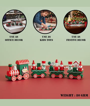 3Mads Pack Of 1 Wooden Christmas Train Toy Set