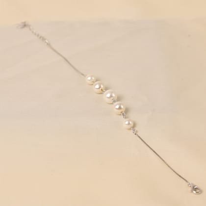 Silver Big Pearl Bracelet