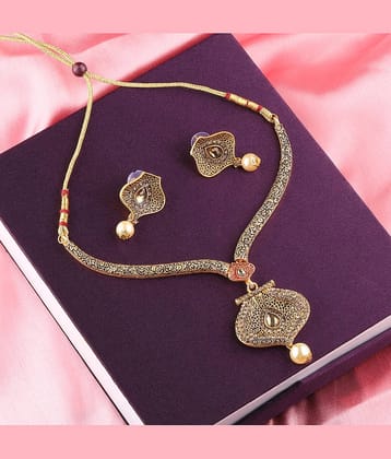 Silver Shine - Gold Alloy Necklace Set ( Pack of 1 )