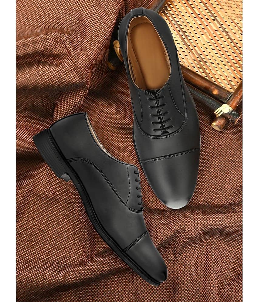 MARKRANGE Black Men's Derby Formal Shoes