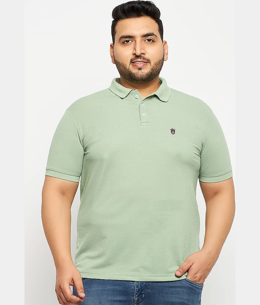 RELANE Pack of 1 Cotton Blend Regular Fit Solid Half Sleeves Men's Polo T Shirt ( Green )