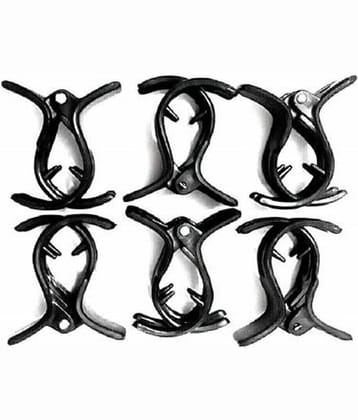 Blubby Black Hair Clip ( Pack of 6 )
