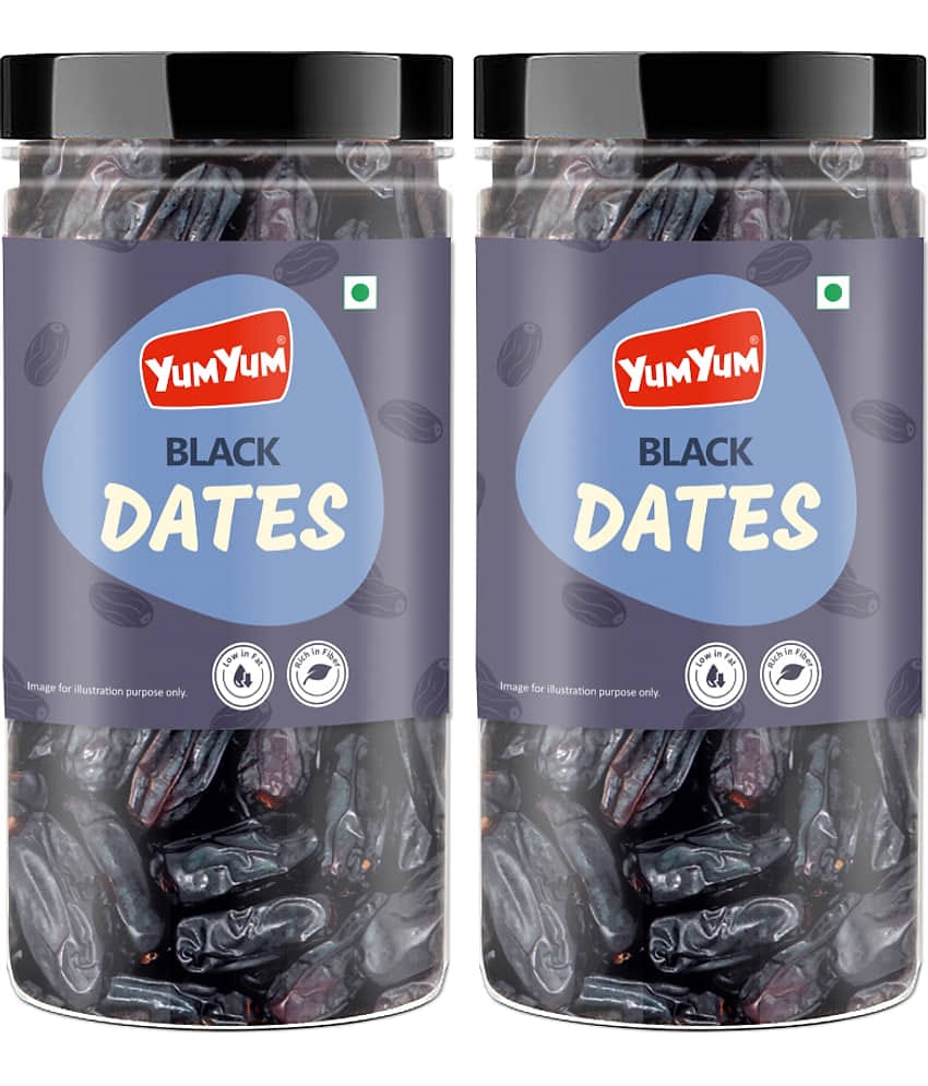 YUM YUM Dates (Khajoor) Black Dates 800g | Combo Pack of 2x400g Each Pack of 2