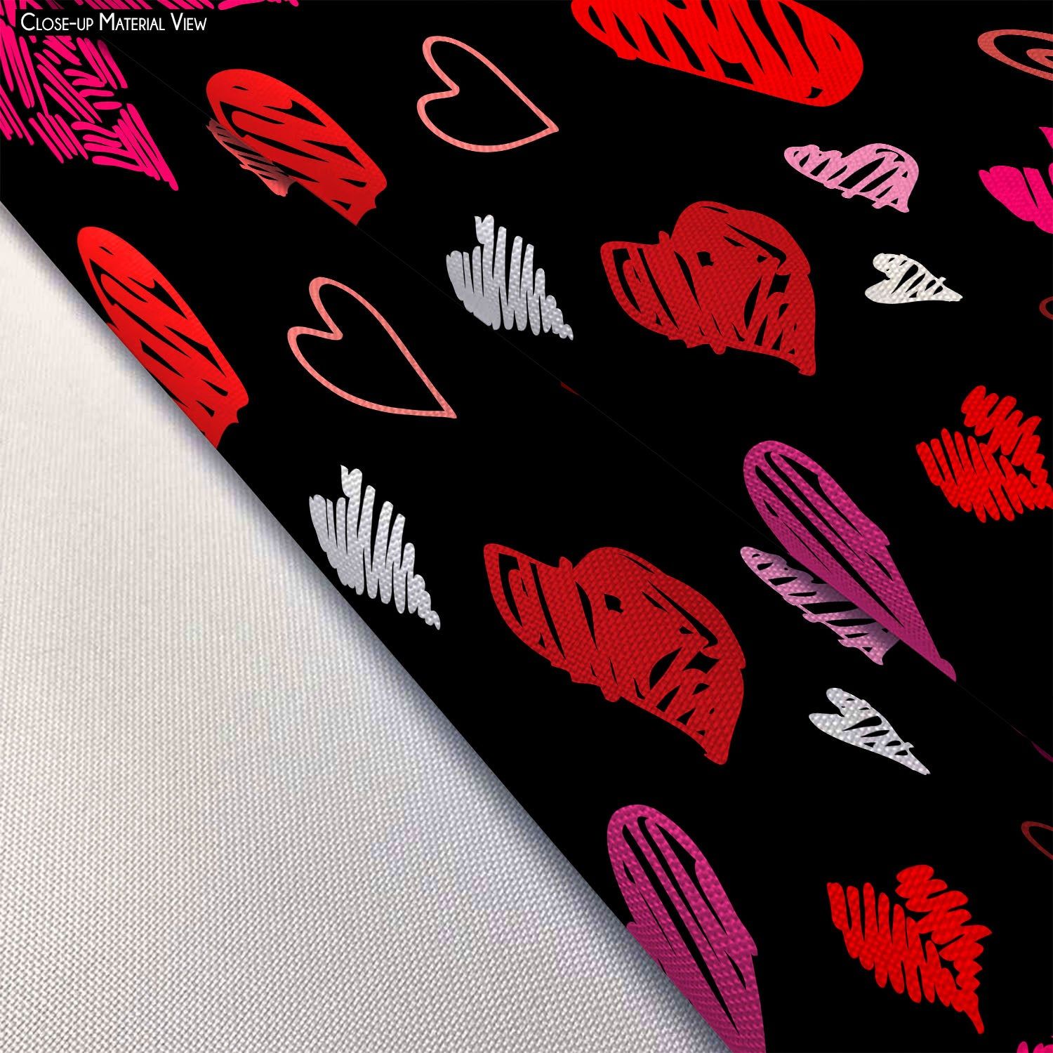 ArtzFolio Love Heart Bolster Cover Booster Cases | Concealed Zipper Opening-Bolster Cover; Poly Cotton / 16inch Width x 6" Diameter; SINGLE; No Filler