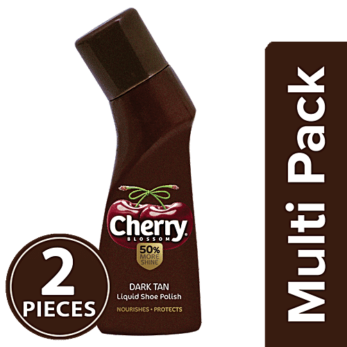 Cherry Blossom Liquid Shoe Polish - Dark Tan, 75 ml (Pack of 2)