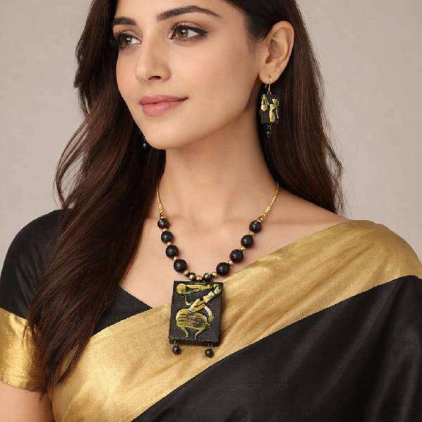 Traditional Terracotta Gray Boul Necklace EcoFriendly Formal Girls Jewellery