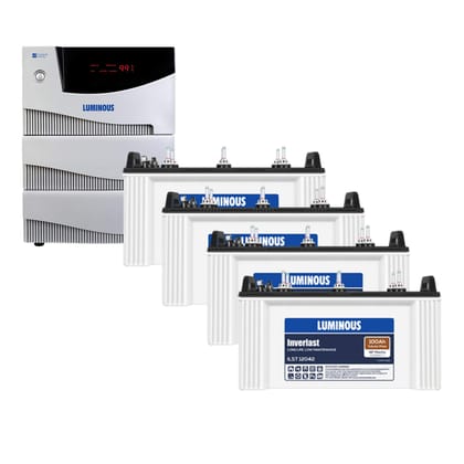 Luminous Cruze 3.5KVA Inverter with ILST12042 100AH Short Tubular Battery (4 Batteries)