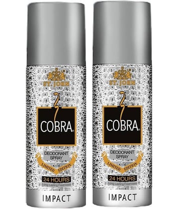 St. John Cobra Impact 150ml *2 Long Lasting Deodorant Spray for Men 150 ml ( Pack of 2 )