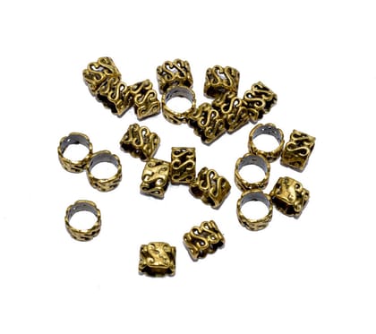 German Silver Metal Oxidize Golden Beads for Jewelry Making. , NGB-035-Per Packet of Approx 75 Pcs (50 Gram) / 7X10 MM