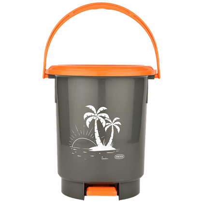 Asian Look Beautiful Dustbin Sr 11.5 Ltr with Handle - Orange, 1 pc Asian Look Beautiful Dustbin Sr 11.5 Ltr with Handle - Orange, 1 pc