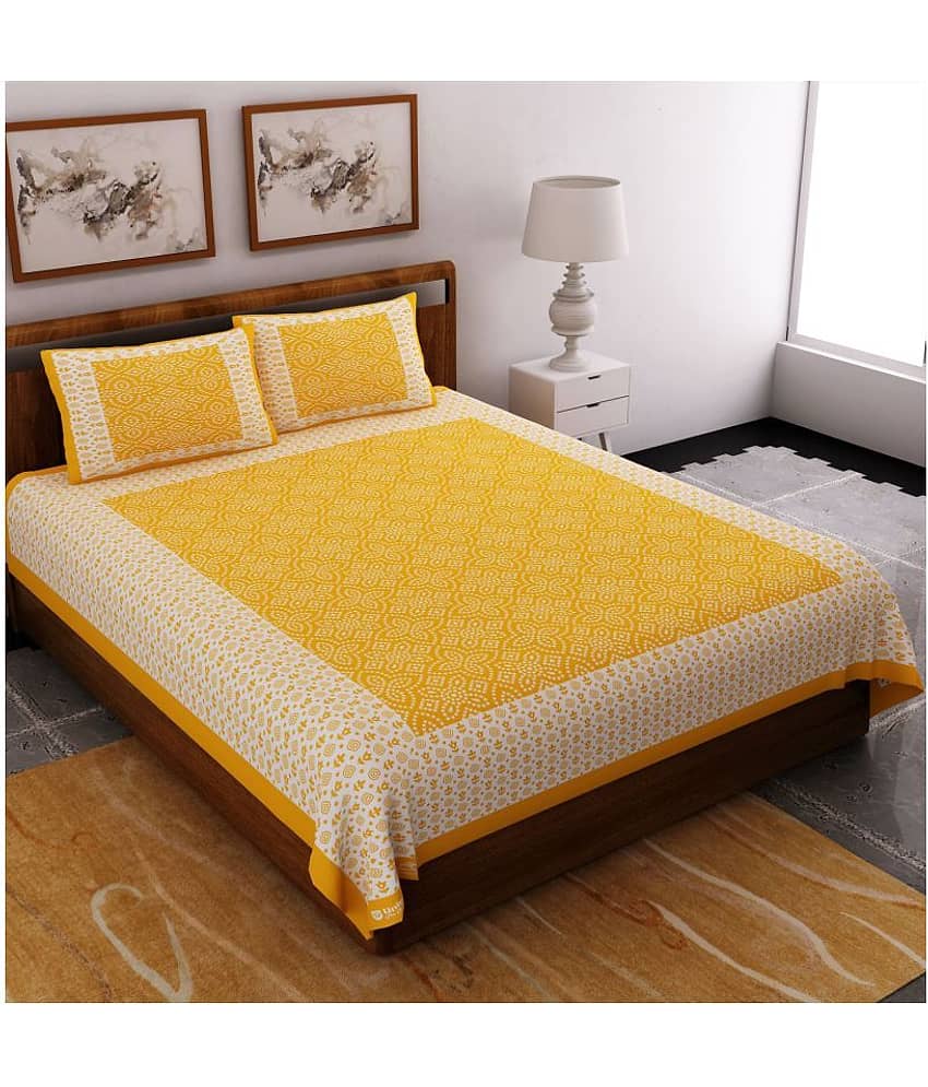 Uniqchoice Cotton Double Bedsheet with 2 Pillow Covers