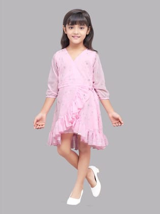 Pink Chick Wrap Star Dress -Pink-14-15y / Pink