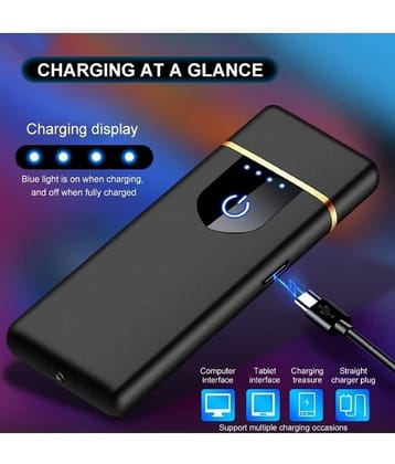 Pulsebit Black USB Lighter ( Pack of 1 )