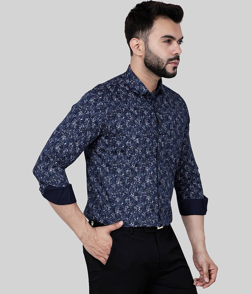 Comey Cotton Regular Fit Full Sleeves Men's Formal Shirt - Navy Blue ( Pack of 1 )